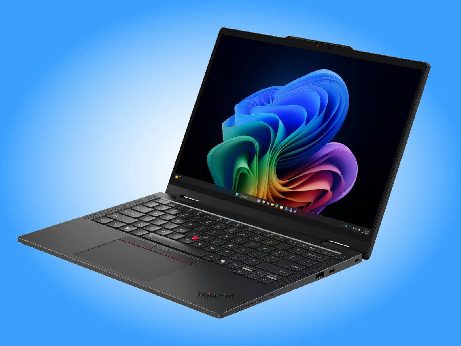 O ThinkPad T14s 2 em 1 de segunda geração apresenta um design flexível com dobradiças e uma construção leve.
