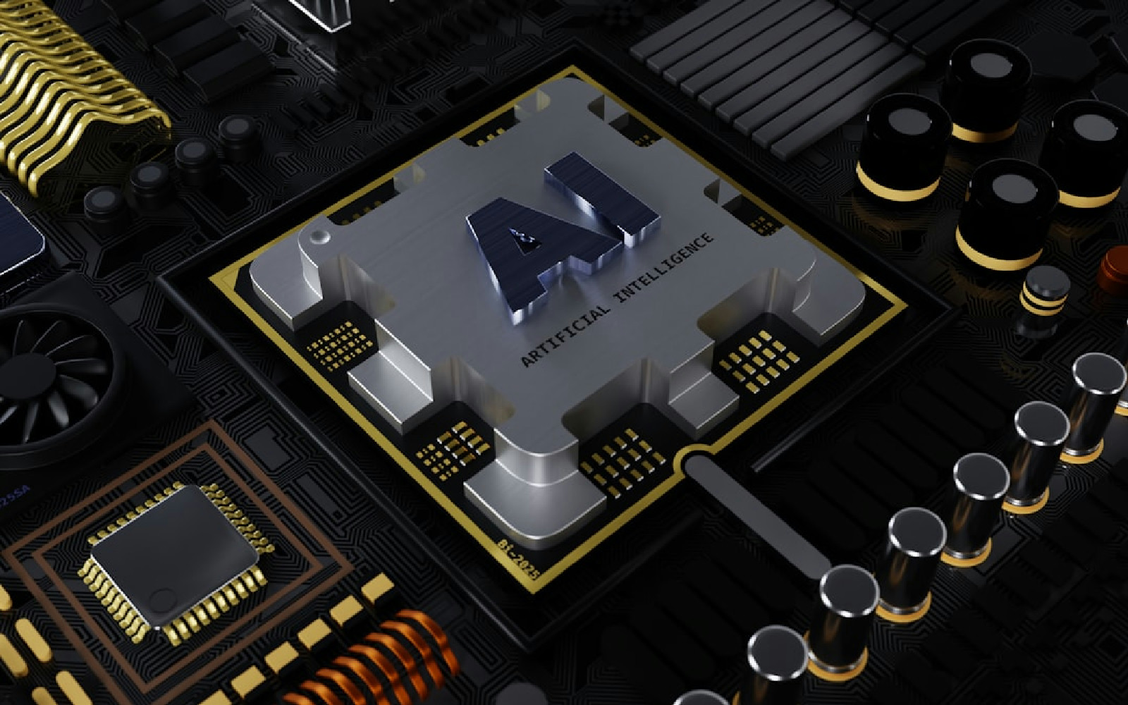 A high-performance computer processor with the AMD logo style on top
