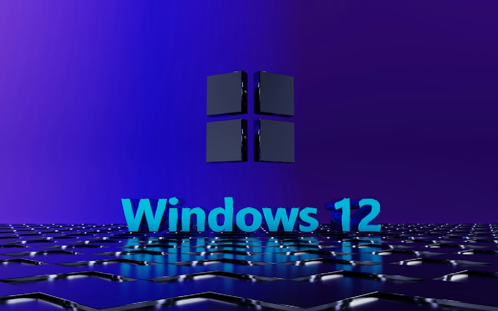 Conceito visual de futuras atualizações do Windows em tons de roxo e azul