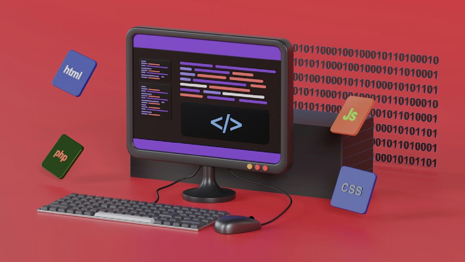 Estação de trabalho potente com computador sobre a mesa para criação de conteúdo