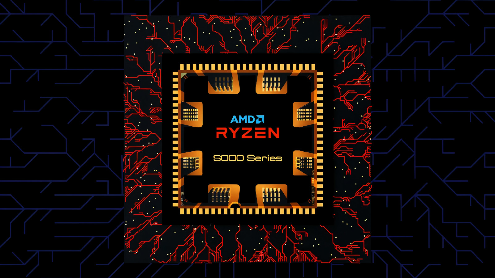 Amd ryzen 6000 series processor on circuit board background