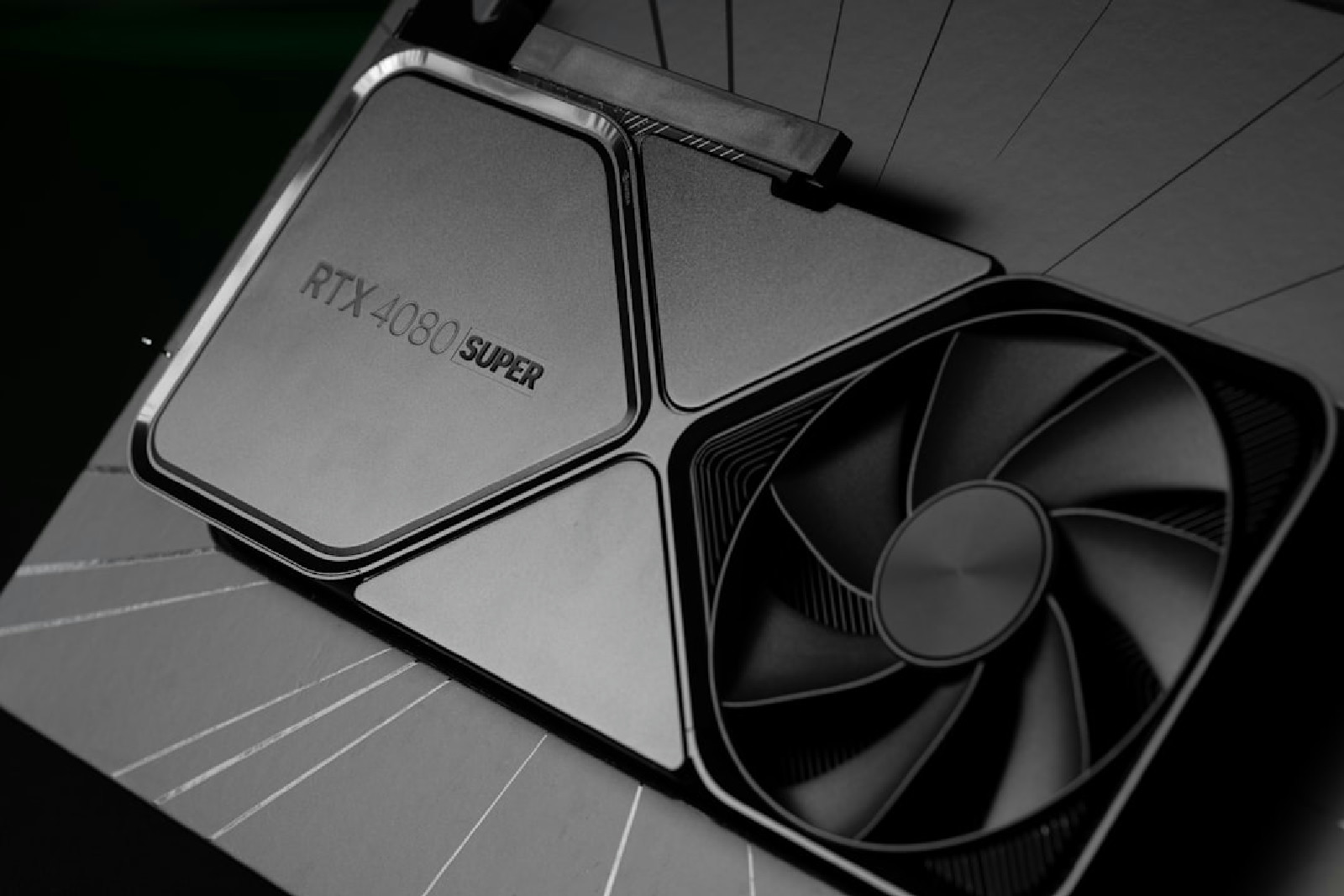 Close no sistema de ventilação de uma placa de vídeo