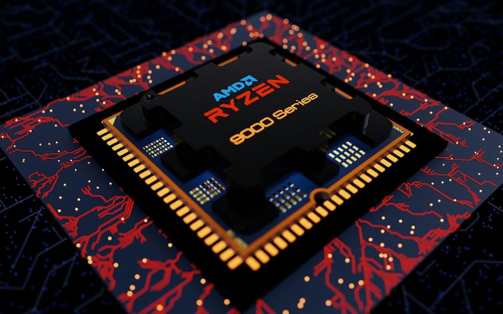 Processador AMD Ryzen 8000 series em uma placa de circuito