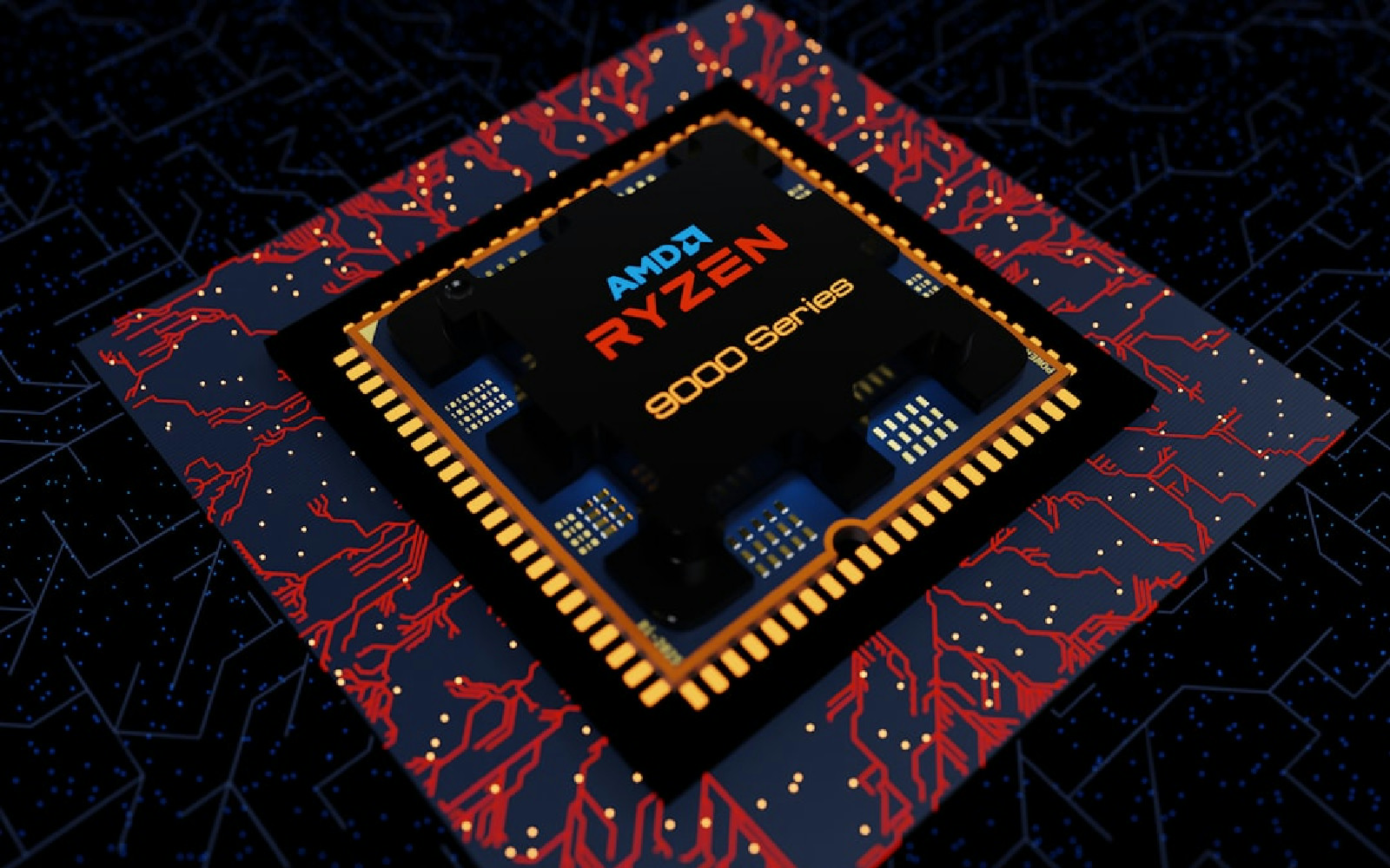 O potente processador AMD Ryzen 9000 series instalado em uma placa-mãe