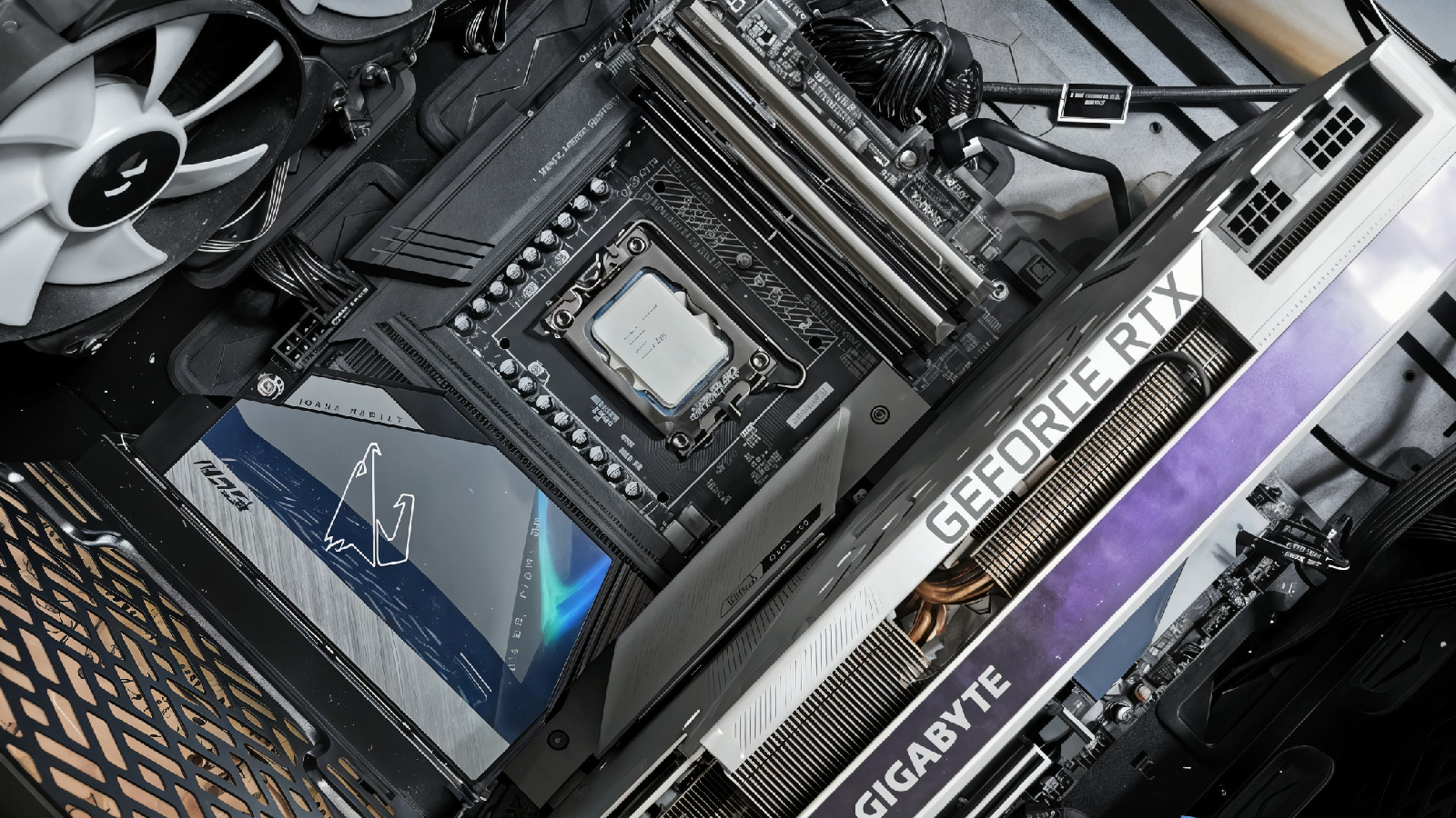 a close up of a computer motherboard