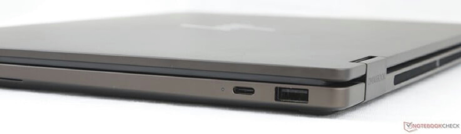 Detalhe da lateral direita com portas USB-C 3.2 Gen. 2 e USB-A de alta velocidade