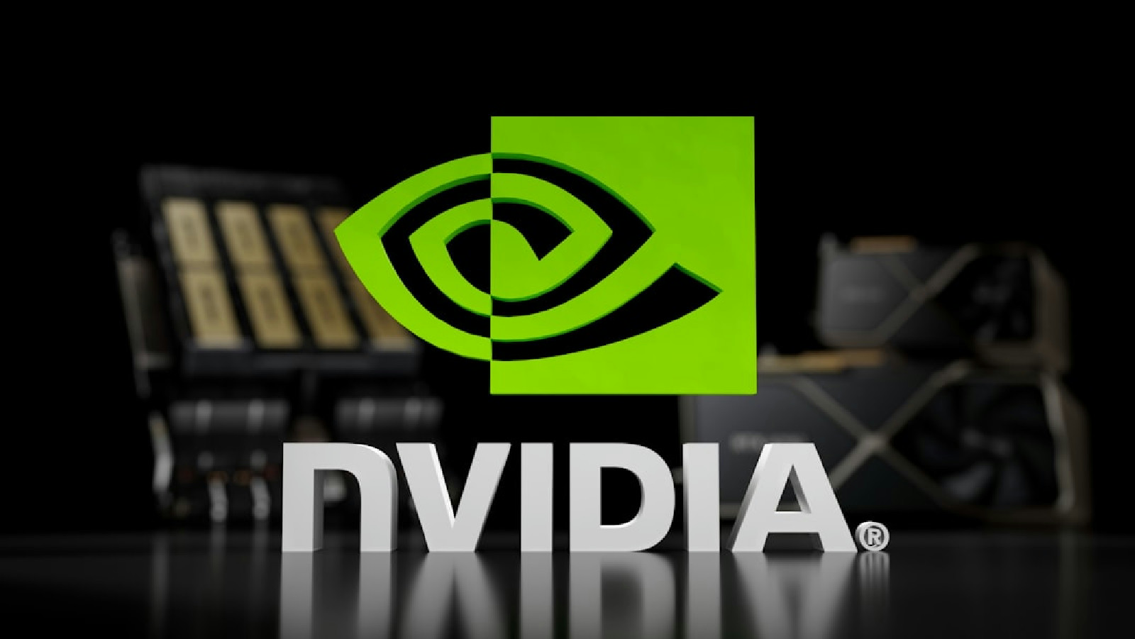 Logotipo da NVIDIA exibido sobre uma superfície metálica