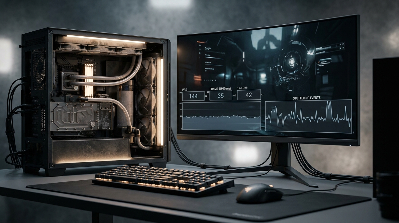 Por Que os Jogos Travam Mesmo com FPS Alto? Entenda Stuttering, Frame Time e 1% Low